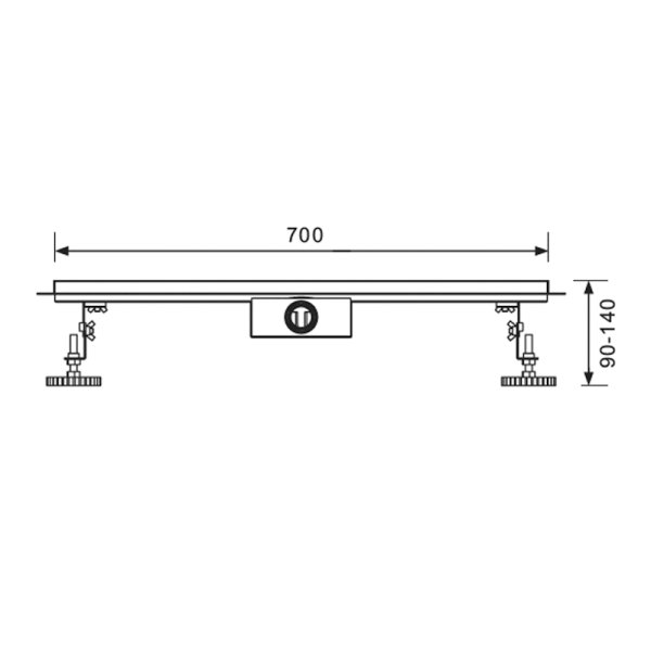 Душевой трап щелевой Raglo 700мм, нержавеющая сталь, сатин (R653.70.05)