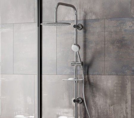 Комплект смесителя 2в1 Paini Messina MEZRCRNASEZPT3UH2VBQ1RYSS для душа с душевой системой, хром, белый