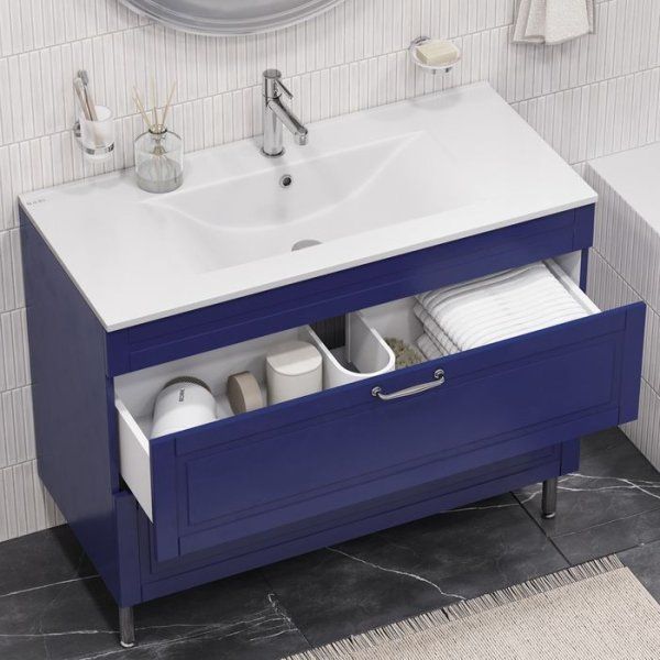 Тумба IDDIS с умывальником, напольная, 80 см, синий, Oxford (OXHLF8OX0NSP0iRL95GVK)