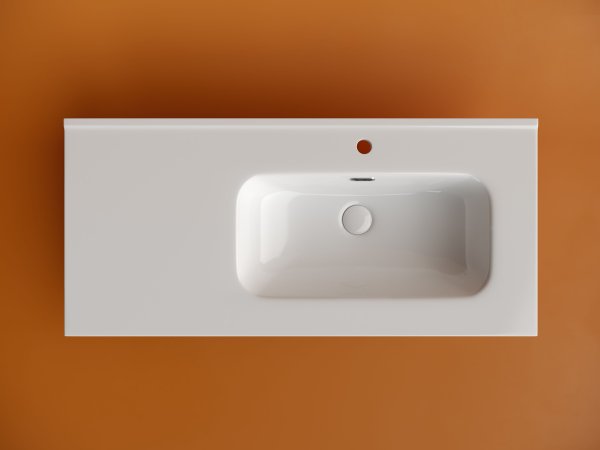 Раковина накладная мебельная Element чаша справа с отверстием под смеситель 1010x465x180 мм цвет белый CN7003R