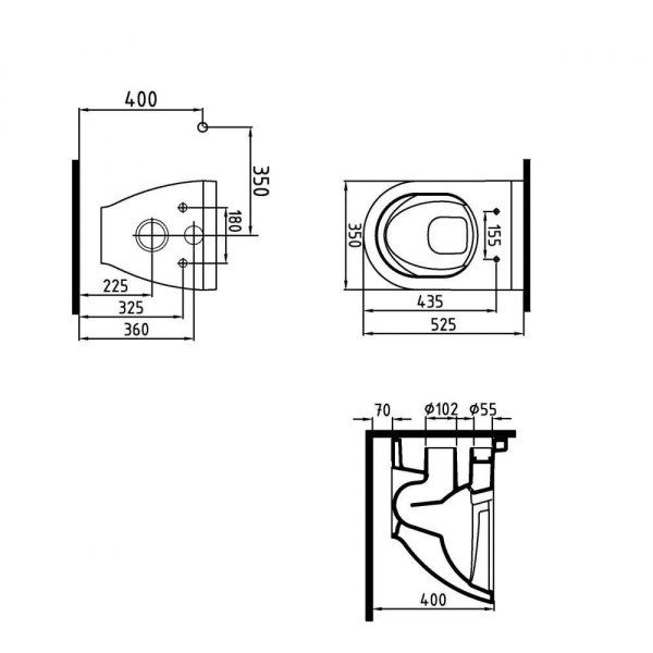 Унитаз подвесной Bien Harmony HRKA052N1VP0W3000 белый