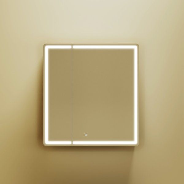 Зеркальный шкаф для ванной комнаты SANCOS Mirror 690x150х740 мм, с LED подсветкой, цвет дуб чарльстон, с розеткой,  MI70ECH