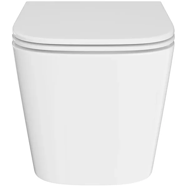 Унитаз подвесной Kerama Marazzi Cubo CU.wc.02 безободковый, с сиденьем микролифт, белый глянец