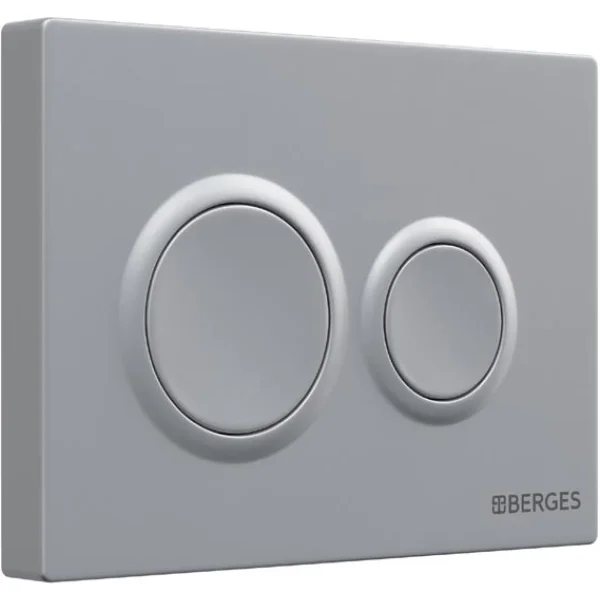 Кнопка смыва Berges Novum O2 040062 для инсталляции, матовый хром