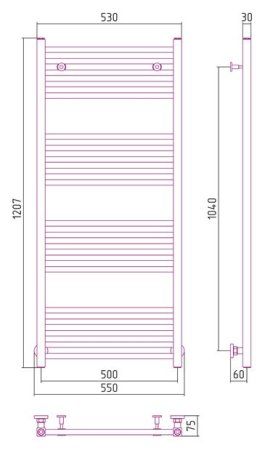 Полотенцесушитель водяной Сунержа Модус 1200х500 хром