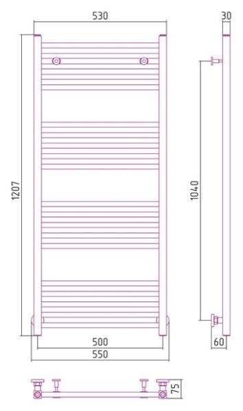 Полотенцесушитель водяной Сунержа Модус 1200х500 хром