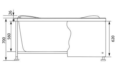 Панель фронтальная Aquanet Palau 00155868 140 белая