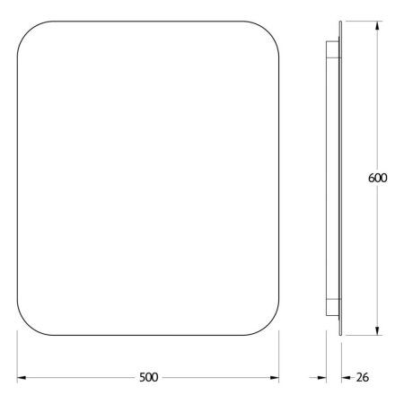 Зеркало с LED-подсветкой настенное Defesto Opti DF 2813R 50x60
