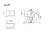 Подвесной унитаз B&W W-730 Rimless / UF seat cover / Fixing screw (500x350x360)