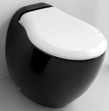 Чаша для унитаза приставного ArtCeram Blend BLV002 01;50 черный с белым