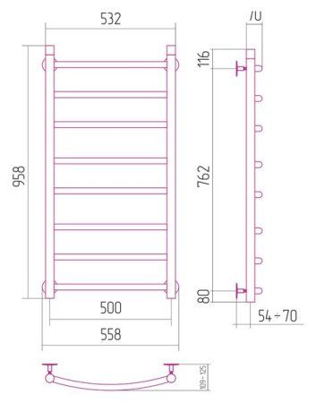 Полотенцесушитель водяной Сунержа Gallant 100x50