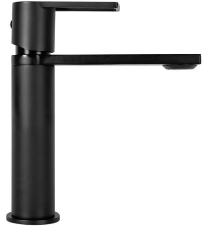 Смеситель для раковины (умывальника) REA FLIP BLACK черный низкий, REA-B2005