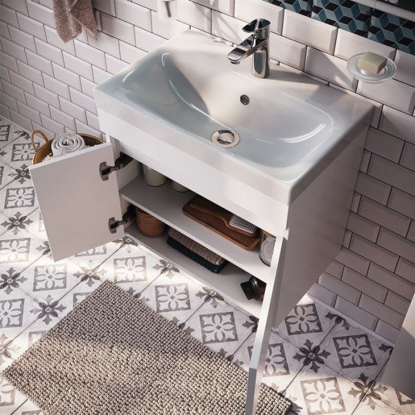 Тумба с умывальником IDDIS подвесная с дверцами, белая, 60 см, Zodiac. Подходит ум. 3506000i28 (ZOBWD6WBCDRE0iVX95SOK)