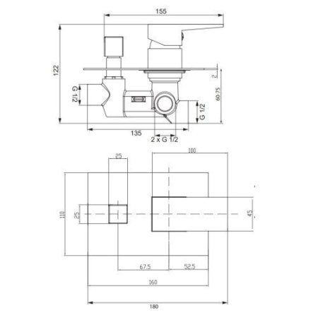 Смеситель Omnires Fresh FR7135CR для ванны, хром