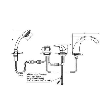 Смеситель Rav Slezak Dunaj D469.5P для ванны хром