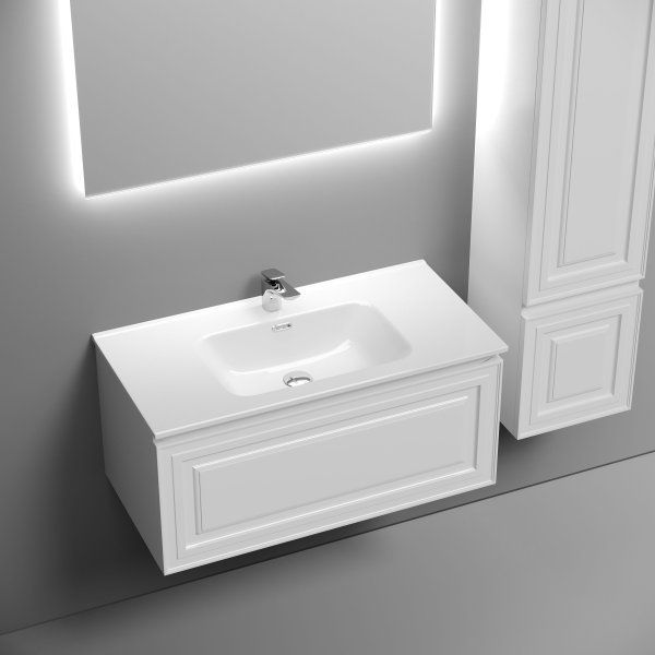 Тумба подвесная SANCOS Very 890х445х406, c одним  ящиком оснащенным доводчиками, Bianco , VR90W