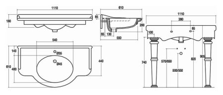 Раковина Althea Ceramica Royal 40129bi*1 110