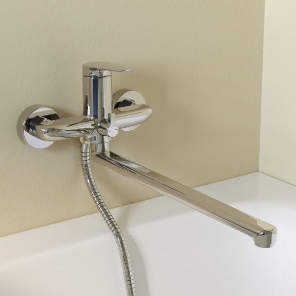 Смеситель для ванны с длинным изливом, глянцевый хром, Zodiac X, IDDIS, ZDXSBL2i10WA