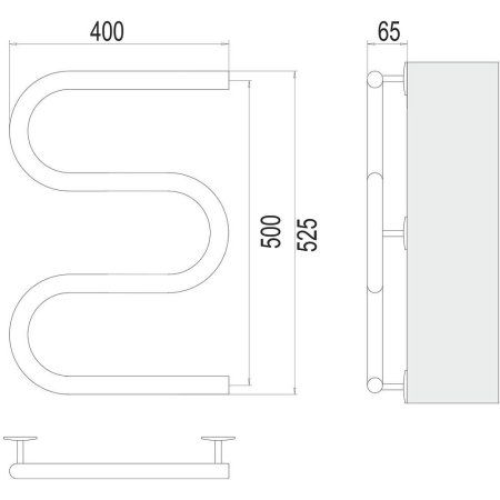 Полотенцесушитель электрический Terminus М-обр 40х50  4620768883903, хром