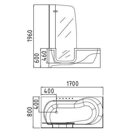 Акриловая ванна Gemy G9246 B L с гидромассажем