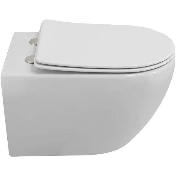 Унитаз подвесной Cezares Stream CZR-2426-TH-TOR/SC безободковый, торнадо, с сиденьем микролифт, белый