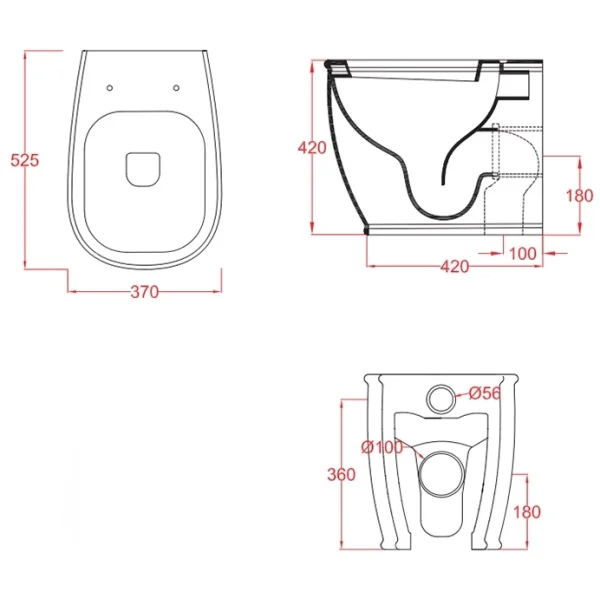 Приставной безободковый унитаз Artceram Atelier ATV002 01 00