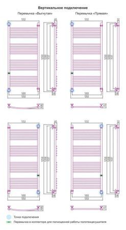 Полотенцесушитель водяной Сунержа Богема 1200x500 золото прямой, с дополнительной перемычкой