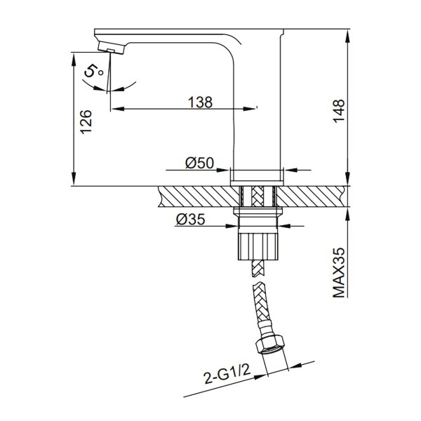 Сенсорный смеситель для раковины Frap F514-1 хром