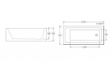 Акриловая ванна BelBagno BB82-1500-L