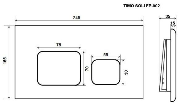 Кнопка смыва TIMO SOLI 250x165 chrome (FP-002)