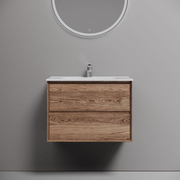 Тумба подвесная SANCOS Marmi 2.0 690х445х520 с двумя ящиками оснащенными доводчиками скрытого монтажа, дуб чарльстон, MR2.070ECH