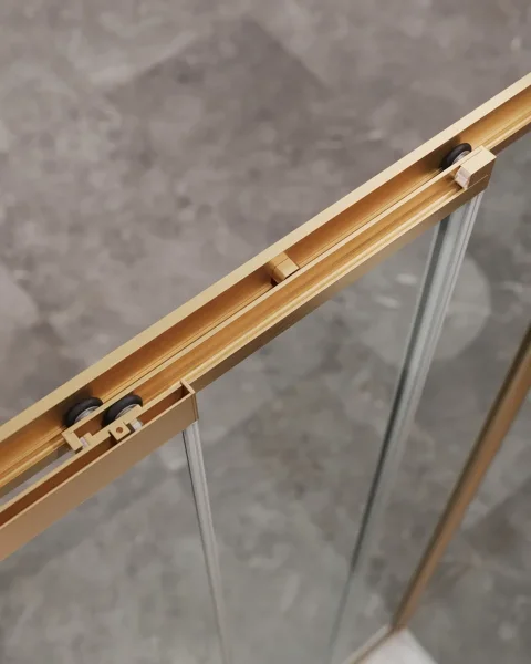 Душевая дверь Cezares Molveno MOLVENO-BF-3-100-C-BORO-IV 100 см, профиль золотой матовый, стекло прозрачное