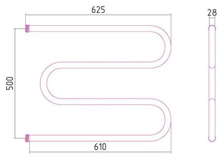 Полотенцесушитель водяной Стилье М-образный 50х65