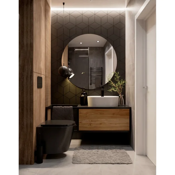 Унитаз подвесной AQUAme AQM2001MB безободковый, с сиденьем микролифт, черный матовый