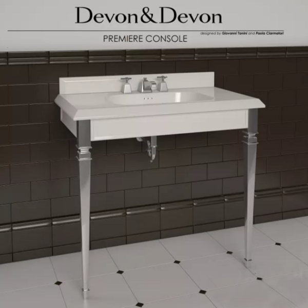 Консоль напольная Devon&Devon Premiere DEPREMIEREBI3FGCR с керамической раковиной