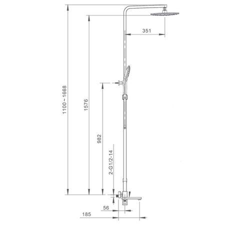 Душевая система Gappo Futura G2417-6 черная матовая