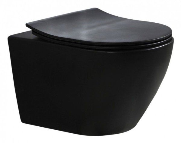 Унитаз подвесной Esbano Amapola безободковый, черный матовый