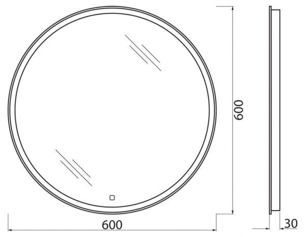 Зеркало BelBagno SPC-RNG-600-LED-TCH 60 со светильником