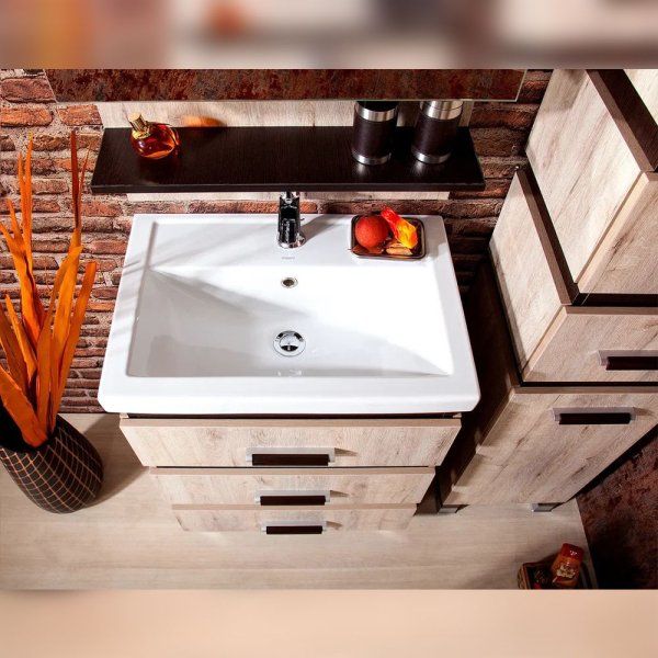 Комплект мебели для ванной Бриклаер ТЕХАС 70, кантри/венге