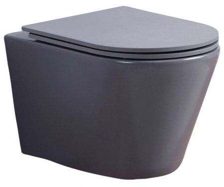 Унитаз подвесной Esbano Clavel безободковый, серый матовый