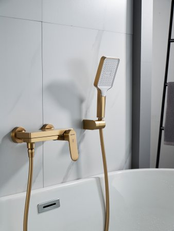 Смеситель для ванны Shevanik S4552G, Золотой сатин