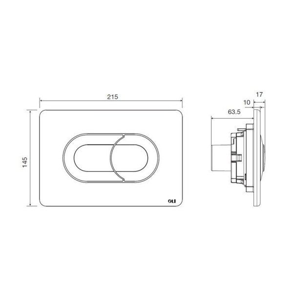 Кнопка смыва Oli Salina 640099 черный soft-touch/хром матовый