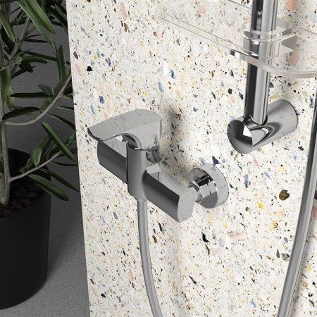 Комплект смесителя 2в1 Paini Angel ANWTCRTUSEPQT2NJ2VLN1RPTS для душа с душевой системой, хром, белый