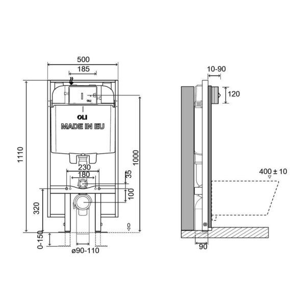 Система инсталляции для унитазов Oli Oli74 механическая (601803)