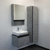 Тумба-умывальник COMFORTY "Эдинбург-60" бетон светлый с черной столешницей №8, с раковиной COMFORTY 9055RA-50