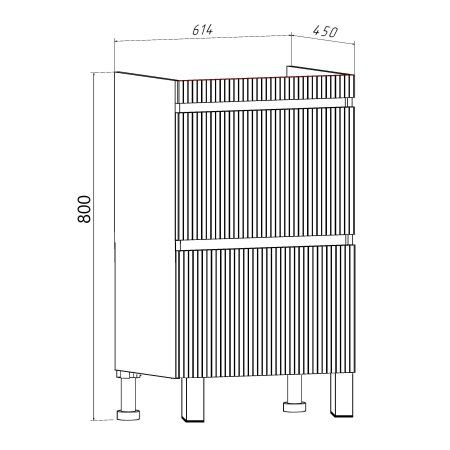 Тумба Runo Модена 65 напольная 2 ящика белая под умывальник Оскар 65 (00-00001452)
