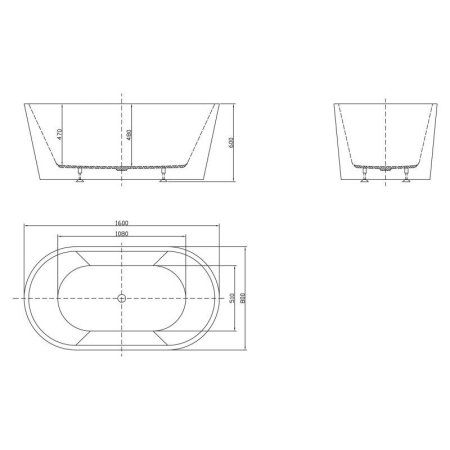 Акриловая ванна BelBagno BB202-1600-800