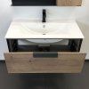 Тумба-умывальник COMFORTY "Бонн-90" дуб темный с  раковиной Quadro 90