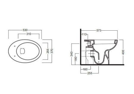 Чаша для унитаза приставного Hatria Erika Pro YXBR01
