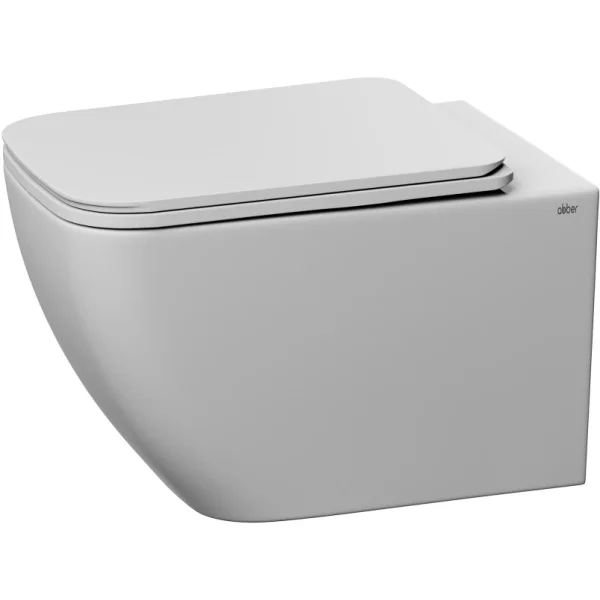 Унитаз подвесной Abber Ultra AC1303 безободковый, с сиденьем микролифт, белый